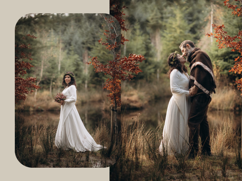 Abito da sposa invernale per matrimonio in stile celtico