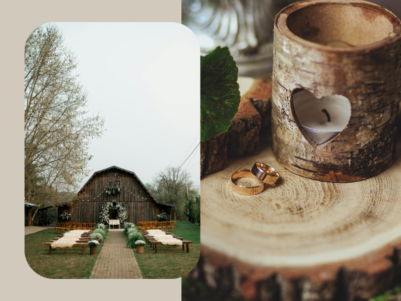 Location per un matrimonio invernale in stile country chic
